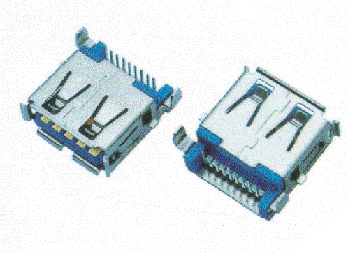 USB3.0 AF sinker DIP H = 3.5mm TYPE shell crimping square feet